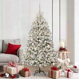 vidaXL Umestno božično drevo Zelena in Bela 180 cm PVC in kovina | Shoptok.si