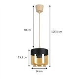 Brilagi LED Luster R GLASS 1xE27/60W/230V prečnik 14 cm bež/zadimljena bež/crna | Eponuda.com