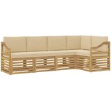  Set vanjskih sofa 5 pcs Bijela i bež 245 x 126,5 x 73 cm | Shoptok.si