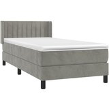 Box spring krevet s madracem svjetlosivi 80 x 200 cm baršunasti | shoptok.hr