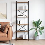 Police za knjige Dimljeni hrast 60 x 30 x 188 cm MDF i čelik | shoptok.hr