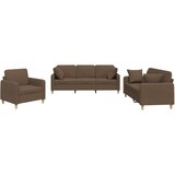  3-dijelni set sofa s jastucima smeđi od tkanine | shoptok.hr