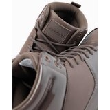 Ombre Men's high-top sneakers shoes with shiny elements - dark brown | Shoptok.si