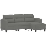  Trosjed s tabureom tamnosivi 180 cm od mikrovlakana | shoptok.hr