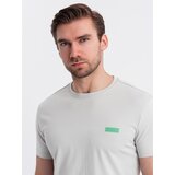 Ombre Men's cotton t-shirt with contrasting thread - light grey | Shoptok.si