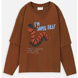 Coccodrillo Otroški bombažen pulover rjava barva