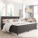  Boxspring postelja temno siva iz blaga 200x200 cm, (20644072) Cene