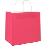 vidaXL Papirnate vrećice 50 kom s ručkama ružičaste 26x17x25 cm | shoptok.hr