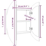  Kupaonski ormarić s okruglim ogledalom LED crni 54x54x17,5 cm | shoptok.hr