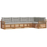  Set vanjskih sofa 5 kom. Prirodna i svijetlo siva Smeđa 329 x 170,5 x 73 cm | Shoptok.si