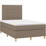  Box spring postelja z vzmetnico LED taupe 120x200 cm blago, (20898645) | Shoptok.si