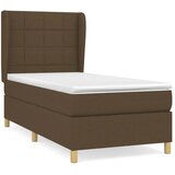 vidaXL Box spring postelja z vzmetnico temno rjava 90x200 cm blago, (20900364) Cene