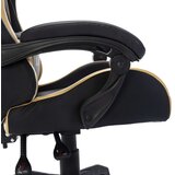  Igraća stolica s RGB LED svjetlima zlatno-crna od umjetne kože | shoptok.hr