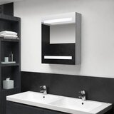  LED kupaonski ormarić s ogledalom siva boja betona 50x14x60 cm | shoptok.hr