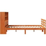 vidaXL Knjižna postelja brez vzmetnice vošč. rjava 150x200 cm borovina | Shoptok.si