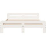 vidaXL Posteljni okvir brez vzmetnice bel 140x190 cm trdna borovina | Shoptok.si