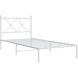  Metalni okvir za krevet s uzglavljem bijeli 90 x 190 cm | shoptok.hr