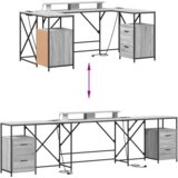 vidaXL Stol s ladicama s pohranom 182 x 101 x 87.5 cm Konstruirano drvo | shoptok.hr