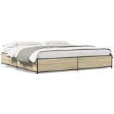  The Living Store Posteljni okvir sonoma hrast 160x200 cm inž. les in kovina - Posteljni Okvir, (21445697) | Shoptok.si