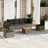 Maison Chic Seti vrtnega pohištva - Vrtna garnitura - Vrtni pohištvo set 7-delna z blazinami siv poli ratan, (21802518) | Shoptok.si