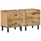 vidaXL Noćni ormarići 2 kom 40 x 33 x 46 cm od masivnog drva manga Cijene