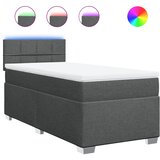  Krevet s oprugama i madracem tamnosivi 100 x 200 cm od tkanine | shoptok.hr