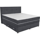 Hom`in POSTELJA BOXSPRING 180 cm x 200 cm , les, tekstil, leseni material temno siva Cene