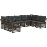 vidaXL Vrtna sedežna garnitura 9 pcs Siva poli ratan, (5000271348) | Shoptok.si