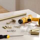 Umbra Jeklena karnisa z nastavljivo dolžino v mat zlati barvi 107 - 305 cm Flute – | Shoptok.si