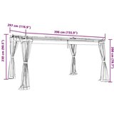 vidaXL Paviljon z mrežastimi stenami krem 4x3 m jeklo | Shoptok.si