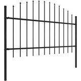  Vrtna ograda s vrhom koplja Čelik 714,5 x 125 cm Crna | shoptok.hr