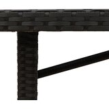  Vrtni stol s pločom od drva bagrema crni 190x80x74 cm poliratan | shoptok.hr