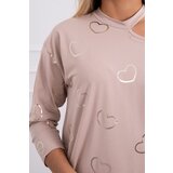 Kesi Blouse with a print of hearts beige | Shoptok.si