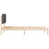  Posteljni okvir z oblazinjenim vzglavjem Temno siva 75 x 190 cm, (5000101715) | Shoptok.si