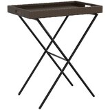  The Living Store Zložljiva miza s pladnjem rjava 65x40x75 cm poli ratan - Zložljiva Miza S Pladnjem, (21502130) | Shoptok.si