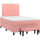 vidaXL Box spring krevet s madracem ružičasti 120 x 200 cm baršunasti | shoptok.hr