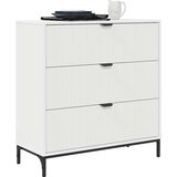 vidaXL Strani šal s predalom Bela 79.5 x 33 x 82 cm Konstruiran les | Shoptok.si