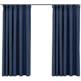  Zavjese za zamračivanje s kukama 2 kom plave 140 x 175 cm | shoptok.hr
