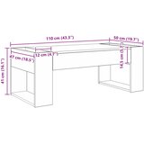  Kava Stol Umjetnički hrast 110 x 50 x 41 cm Konstruirano drvo | shoptok.hr