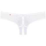 Obsessive Alabastra - cvjetne, otvorene ženske tange - bijele (S/M) - L/XL | shoptok.hr