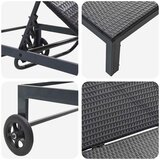  Ležaljka na suncu Crna 206 x 62,5 x 74 cm poliratan | shoptok.hr