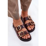 Zaxy Fragrant Women's Slippers With Buckles Leopard Brown Cene