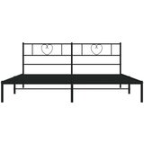vidaXL Kovinski posteljni okvir z vzglavjem črn 180x200 cm | Shoptok.si