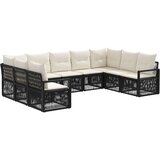 vidaXL Vrtna sedežna garnitura 9 pcs Črna poli ratan, (5000271634) | Shoptok.si