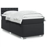 vidaXL Box spring postelja z vzmetnico črna 90x200 cm umetno usnje Cene