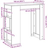  Barski stol s stalcima boja staro drvo 102x50x103,5 cm drveni | shoptok.hr