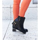 Gemre Black faux leather heeled ankle boots with insulation Bocconi | Shoptok.si