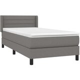  Box spring postelja z vzmetnico temno siva 90x200 cm blago, (20790114) | Shoptok.si