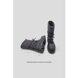 Marjin Women's Snow Boots With Thick Soles Lace-Up Shearling Insole Visra Black | Shoptok.si
