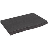 vidaXL Stenska polica temno siva 60x40x4 cm obdelana trdna hrastovina Cene